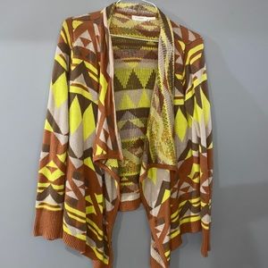 Camel, tan and yellow sweater